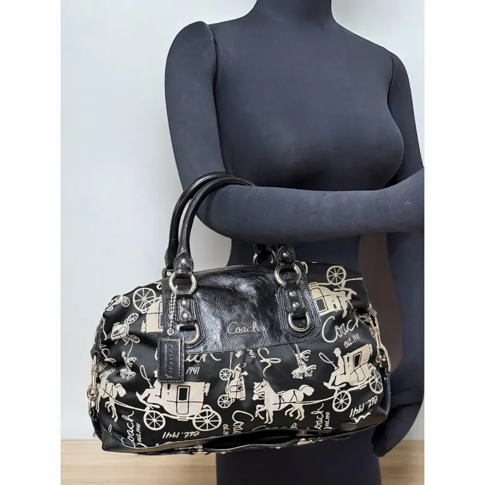 Y2K Coach F15653 Ashley 1941 Horse & Carriage Satchel Bag & Pleated Wristlet